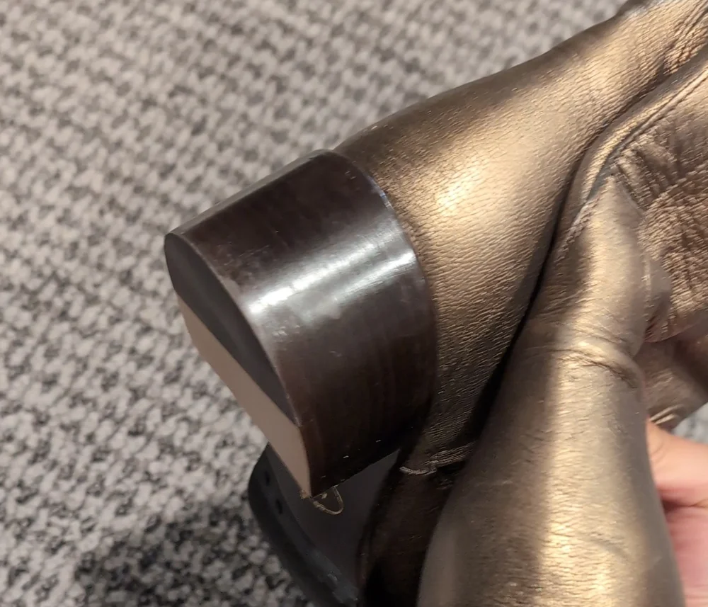 Metallic Gold Leather Riding Boots
